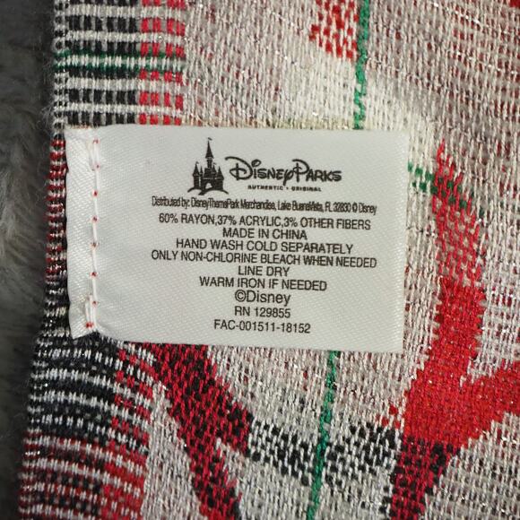 Disney Parks Merchandise Mickey Mouse Plaid Scarf 56" x 68" Tartan Red Reversibl - Picture 4 of 5